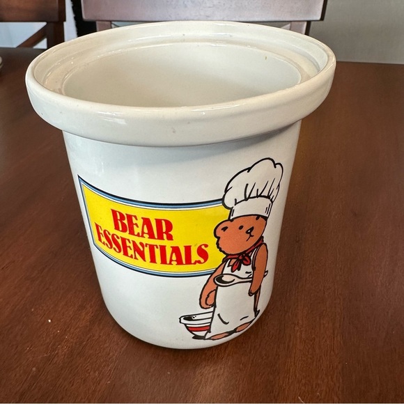 Ceramic “Bear Essentials” Utensil Holder - Picture 1 of 8